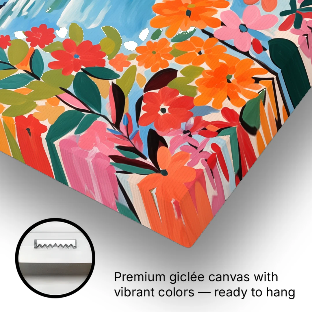Florence Painting of the Arno in Bloom - Canvas Wall Art - Gallery Wrap Corner