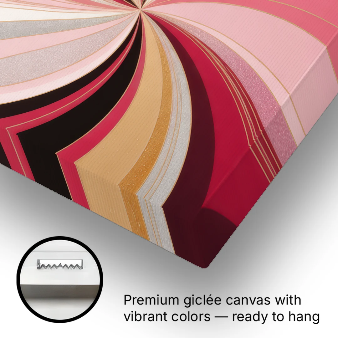 Fluid Elegance Pink Abstract - Canvas Wall Art - Gallery Wrap Corner