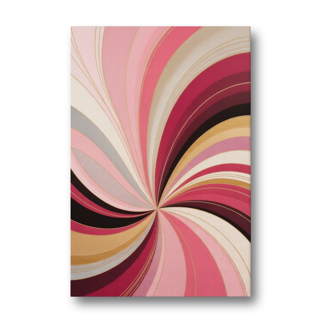 Fluid Elegance Pink Abstract - Canvas Wall Art - Front