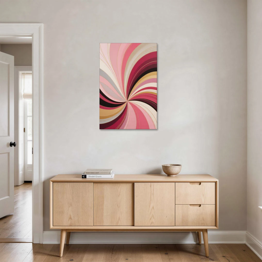 Fluid Elegance Pink Abstract - Canvas Wall Art - Coffee Table - 24x36