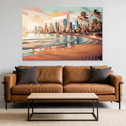 Fort Lauderdale Beach Sunrise - Canvas Wall Art - Sofa - 60x40