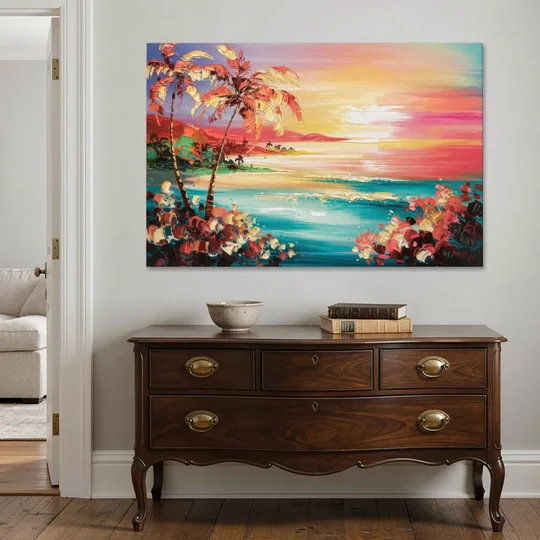 Fort Lauderdale Coastal Sunset - Canvas Wall Art - Coffee Table - 60x40