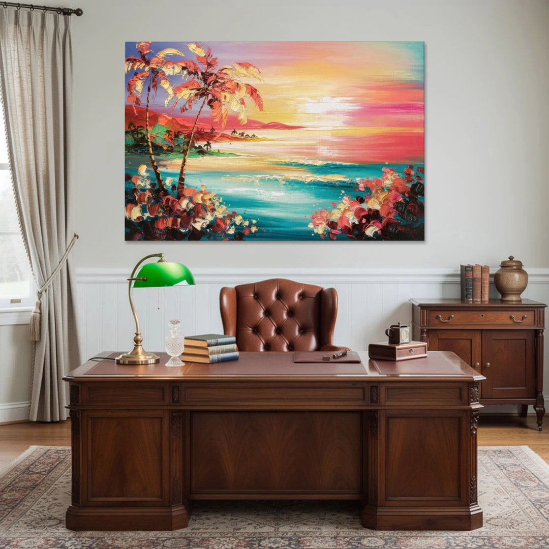 Fort Lauderdale Coastal Sunset - Canvas Wall Art - Office - 60x40