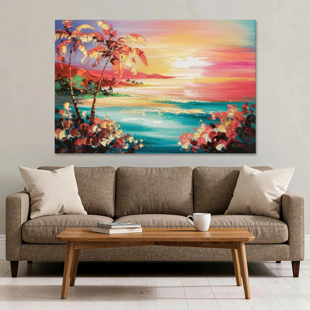 Fort Lauderdale Coastal Sunset - Canvas Wall Art - Sofa - 60x40