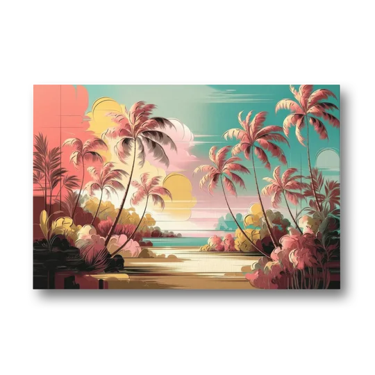 Fort Lauderdale Tropical Palm Trees - Canvas Wall Art - Front
