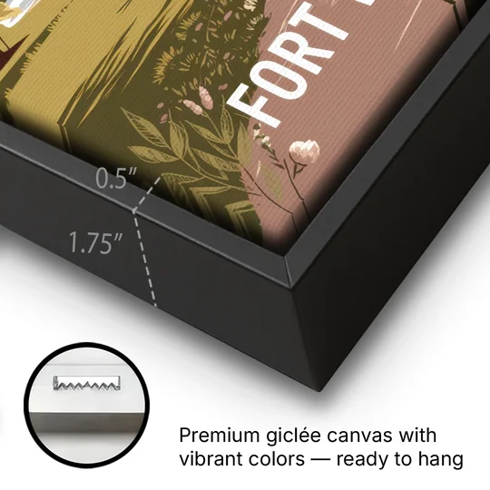 Fort Wayne Scenic Trails - Black Framed Canvas Wall Art - Gallery Wrap Corner