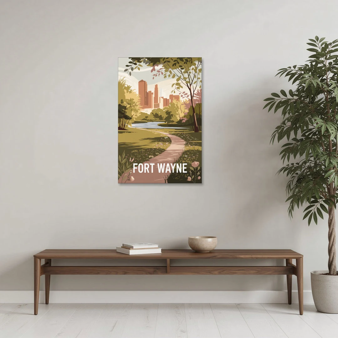 Fort Wayne Scenic Trails - Canvas Wall Art - Coffee Table - 24x36