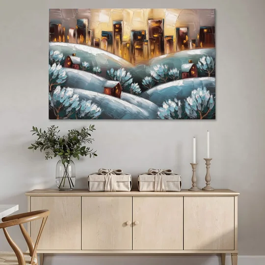 Fort Wayne Winter Wonderland - Canvas Wall Art - Coffee Table - 60x40