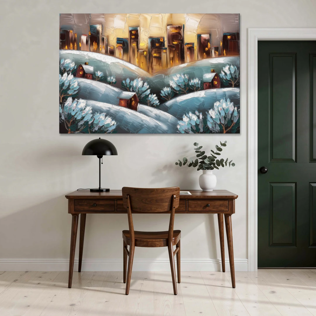 Fort Wayne Winter Wonderland - Canvas Wall Art - Office - 60x40