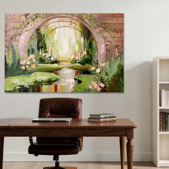 Fort Worth Botanical Gardens View - Canvas Wall Art - Office - 60x40