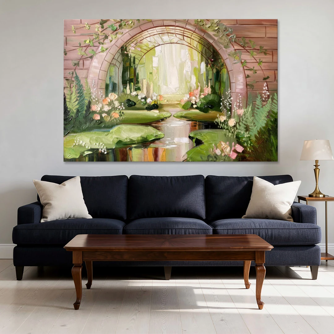 Fort Worth Botanical Gardens View - Canvas Wall Art - Sofa - 60x40