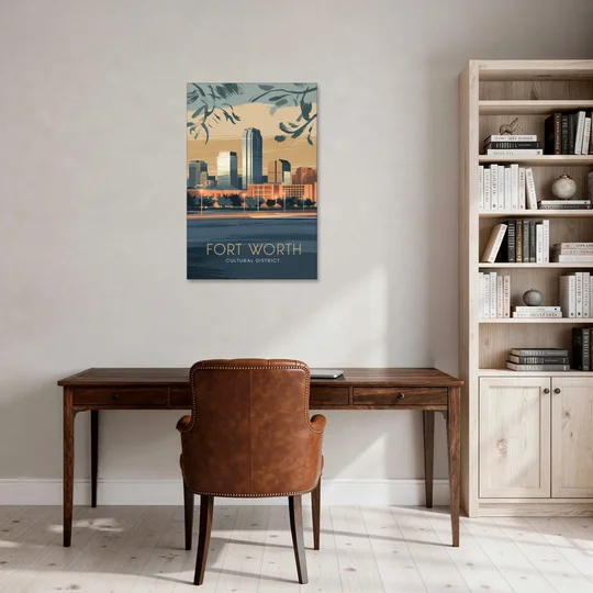 Fort Worth Cultural District Vibes - Canvas Wall Art - Office - 24x36