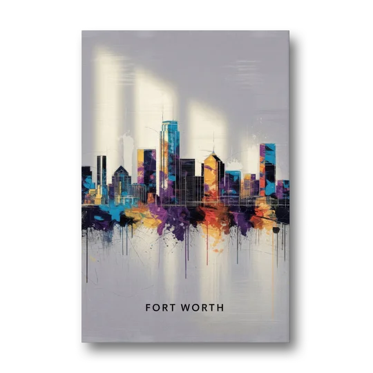 Fort Worth Downtown Skyline - Canvas Wall Art - Front