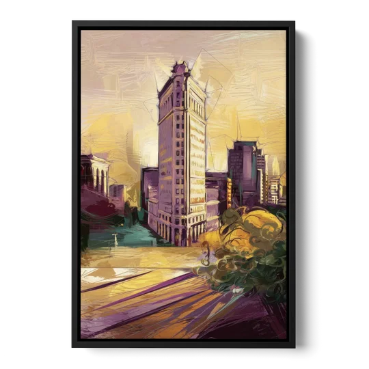 Fort Worth Historic Architecture - Black Framed Canvas Wall Art - Front