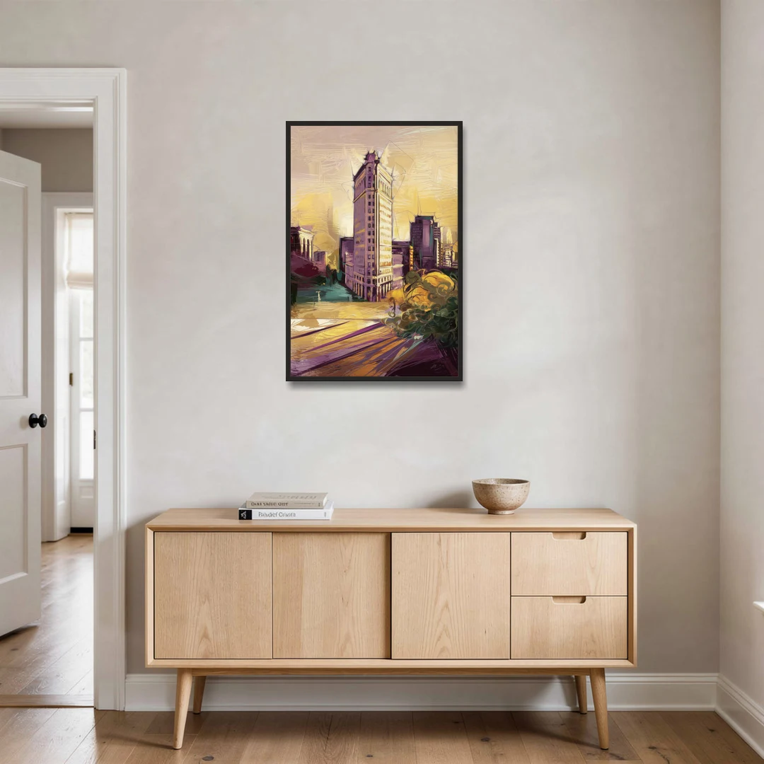 Fort Worth Historic Architecture - Black Framed Canvas Wall Art - Coffee Table - 24x36