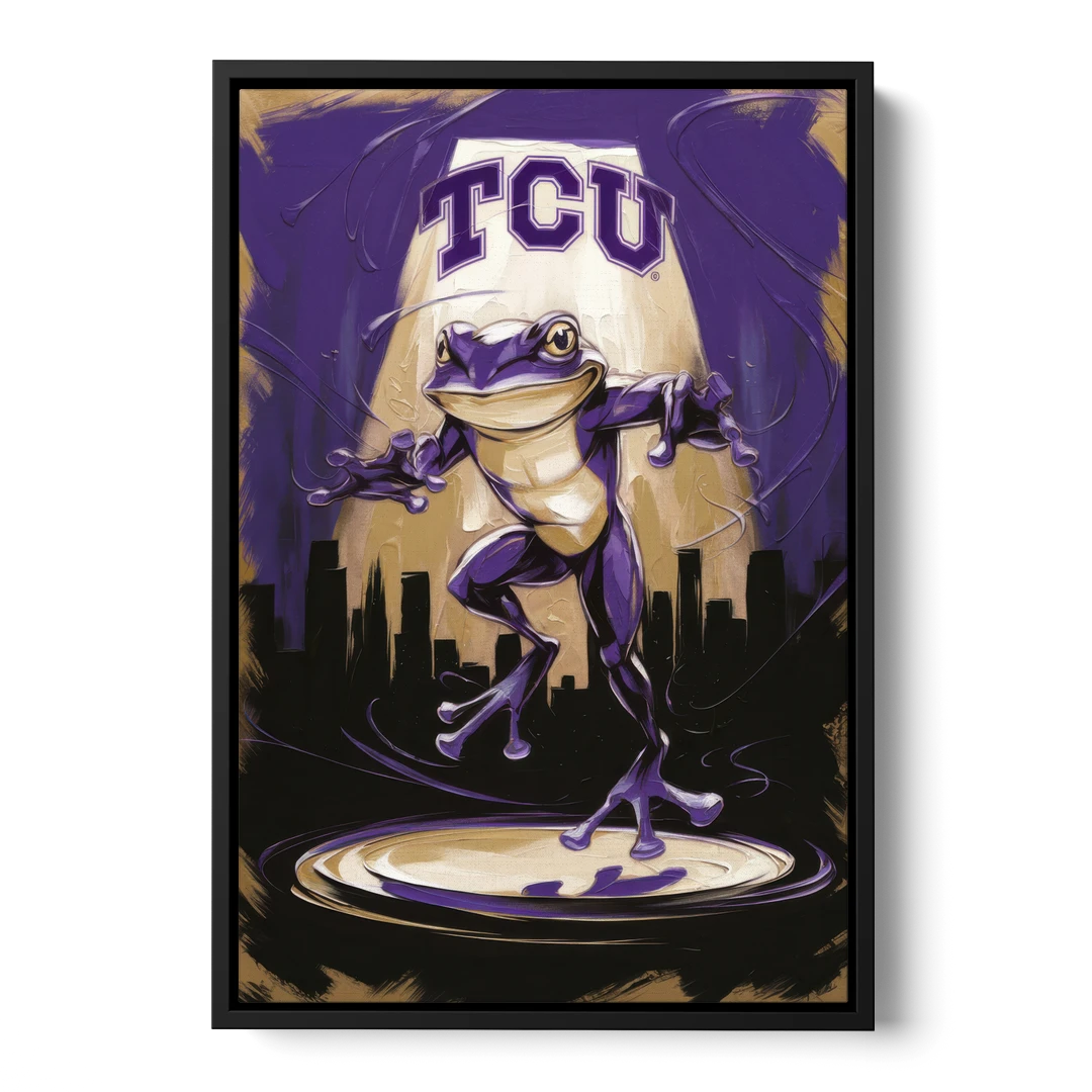 Fort Worth TCU Horned Frogs Pride - Black Framed Canvas Wall Art - Front