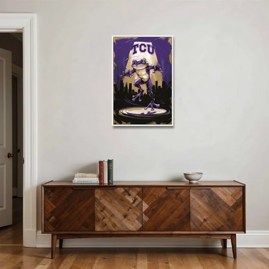 Fort Worth TCU Horned Frogs Pride - White Framed Canvas Wall Art - Coffee Table - 24x36