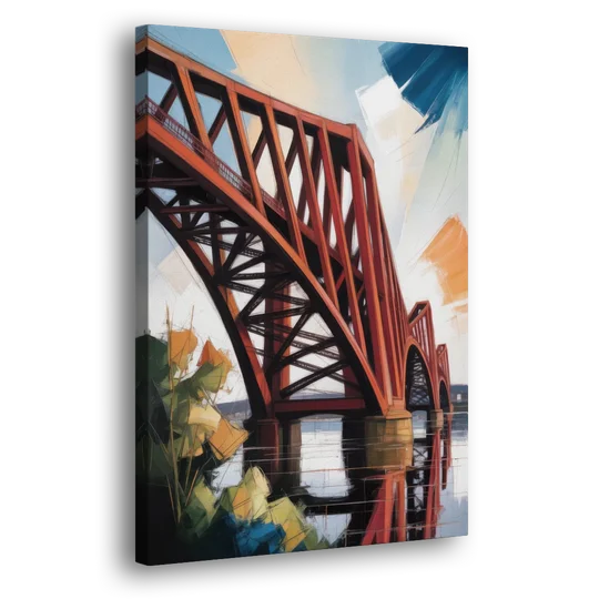 Forth Bridge Elegance - Canvas Wall Art - Side