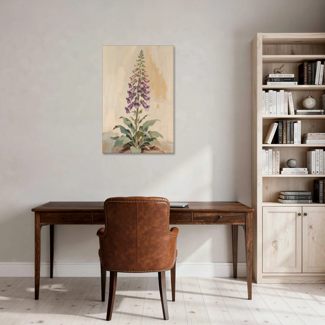 Foxglove Painting with Speckled Bell Spire - Canvas Wall Art - Office - 24x36