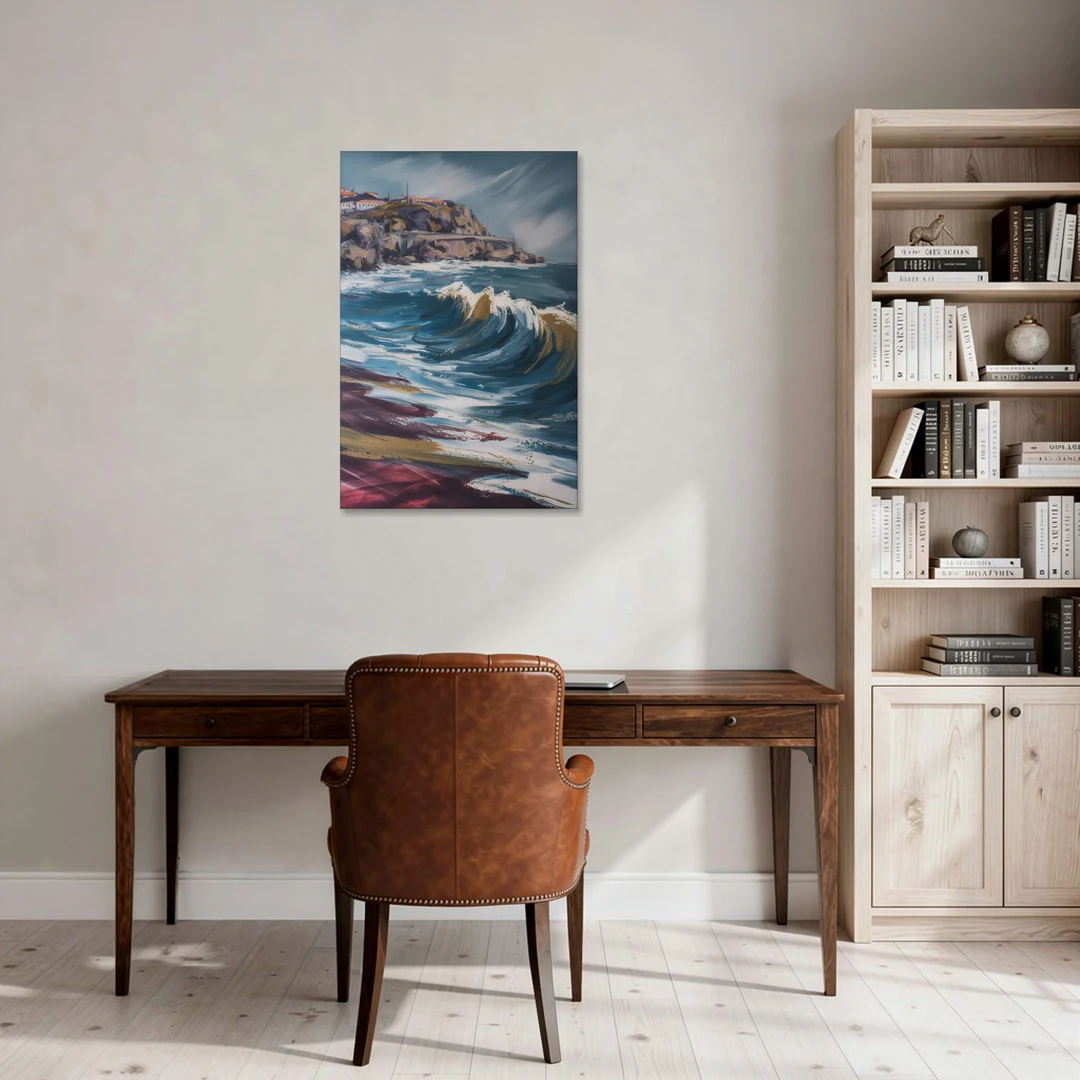 Foz do Douro Waves - Canvas Wall Art - Office - 24x36