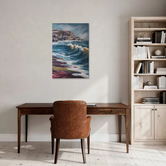 Foz do Douro Waves - Canvas Wall Art - Office - 24x36
