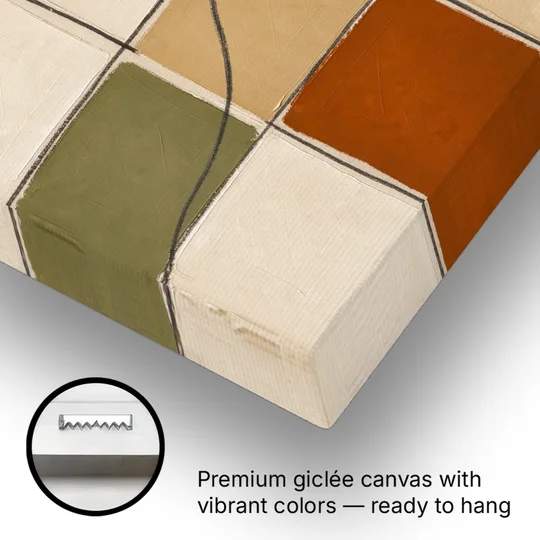 Framed Geometric Wall Art with a Wandering Line - Canvas Wall Art - Gallery Wrap Corner