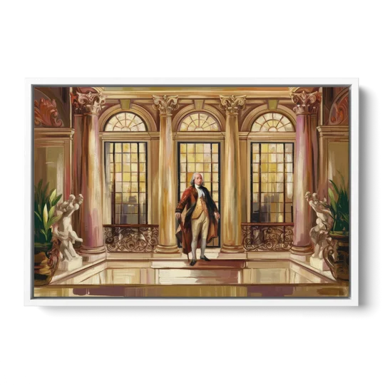 Franklin Architectural Beauty - White Framed Canvas Wall Art - Front