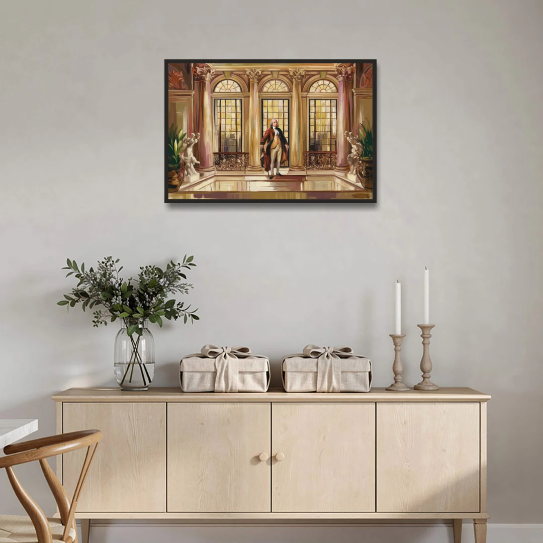 Franklin Architectural Beauty - Black Framed Canvas Wall Art - Coffee Table - 36x24