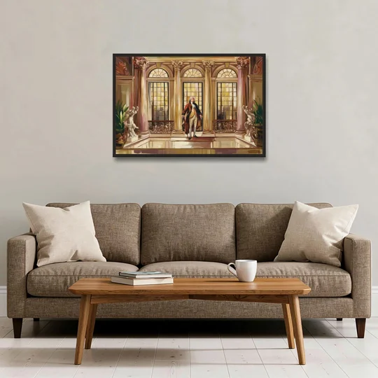 Franklin Architectural Beauty - Black Framed Canvas Wall Art - Sofa - 36x24