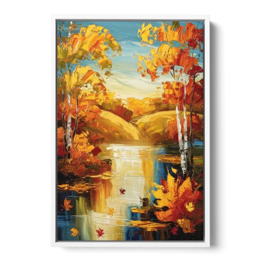 Franklin Autumn Vibes - White Framed Canvas Wall Art - Front