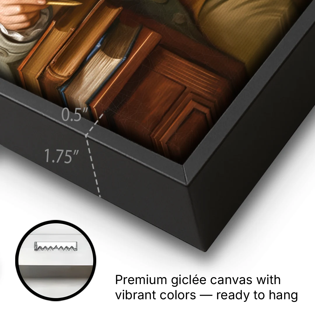 Franklin Cultural Heritage - Black Framed Canvas Wall Art - Gallery Wrap Corner
