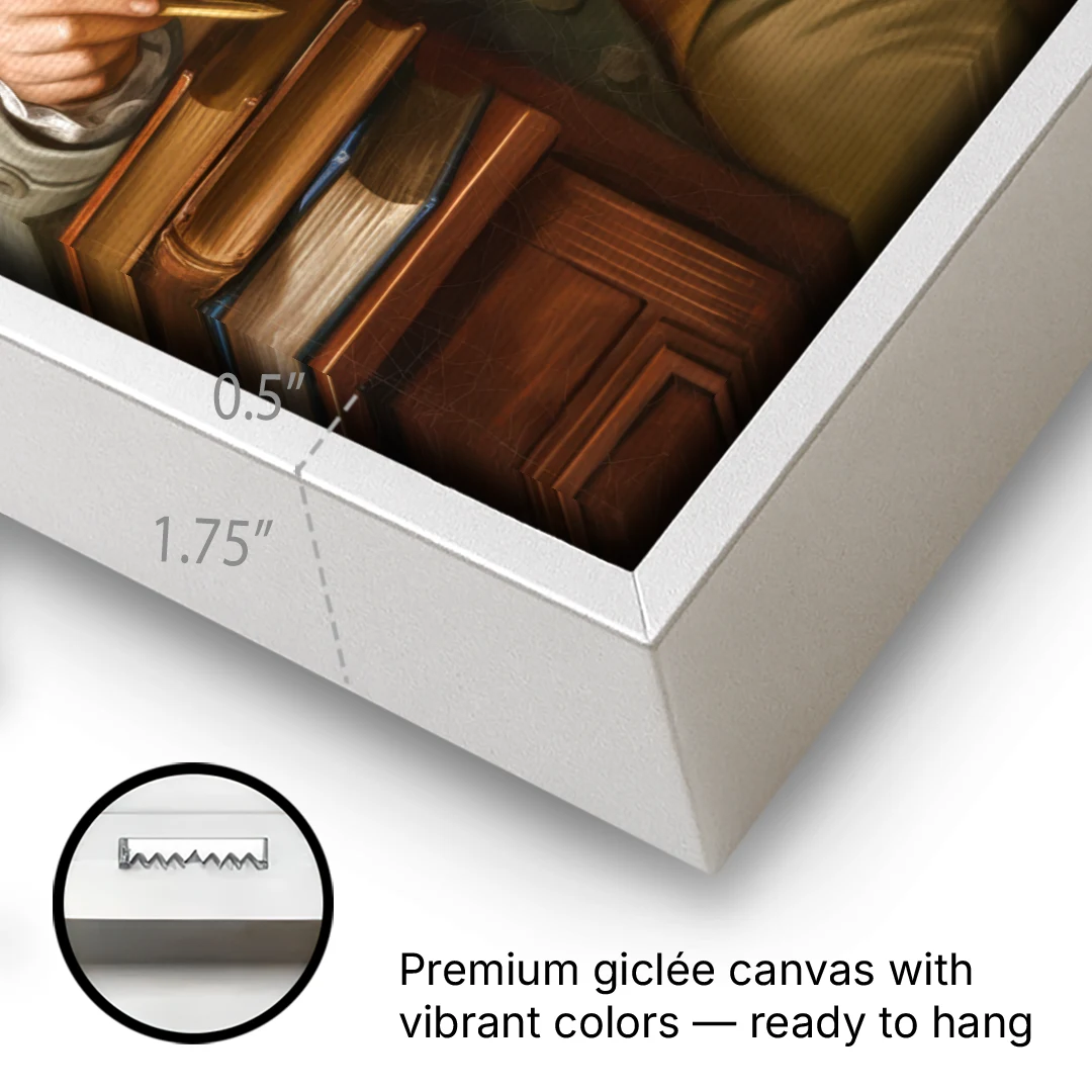 Franklin Cultural Heritage - White Framed Canvas Wall Art - Gallery Wrap Corner