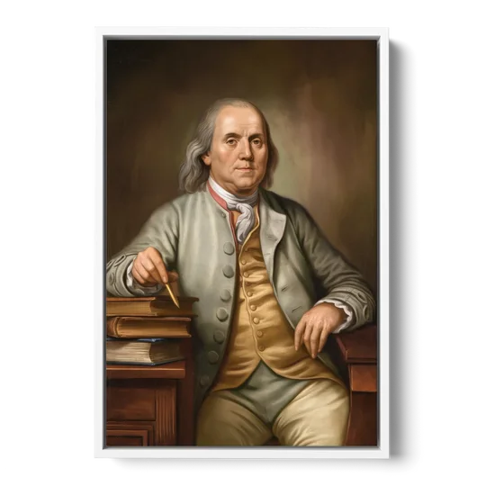 Franklin Cultural Heritage - White Framed Canvas Wall Art - Front