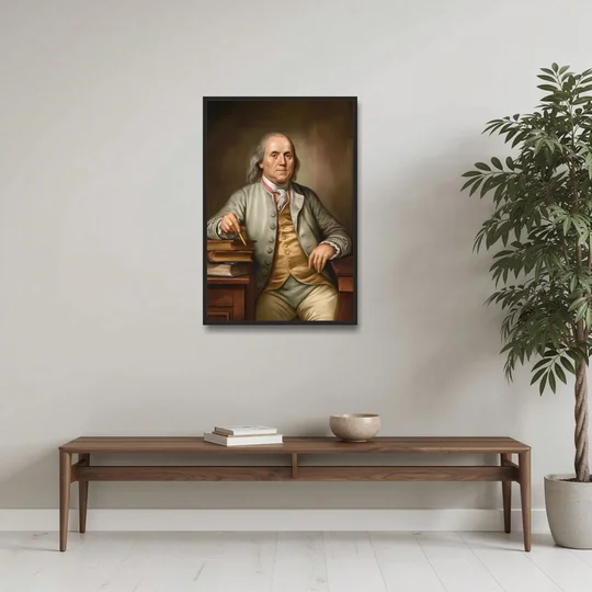 Franklin Cultural Heritage - Black Framed Canvas Wall Art - Coffee Table - 24x36