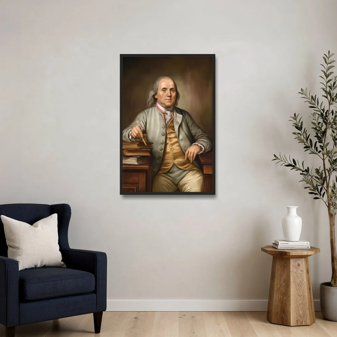 Franklin Cultural Heritage - Black Framed Canvas Wall Art - Sofa - 24x36