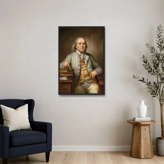 Franklin Cultural Heritage - Black Framed Canvas Wall Art - Sofa - 24x36