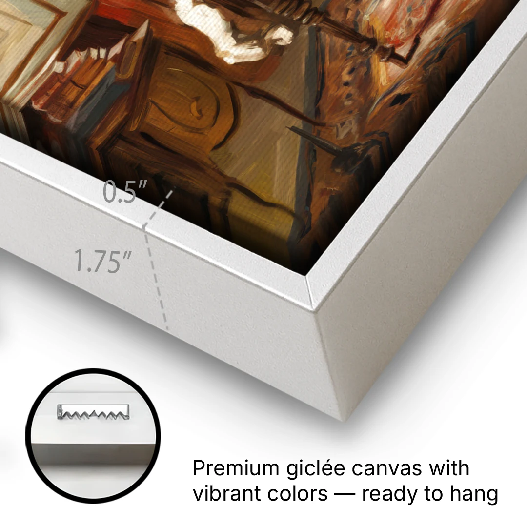 Franklin Historic Charm - White Framed Canvas Wall Art - Gallery Wrap Corner
