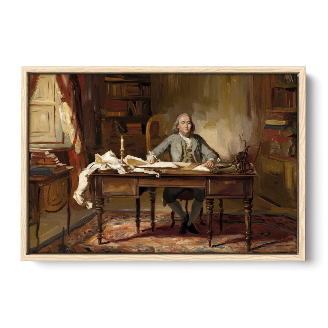 Franklin Historic Charm - Oak Framed Canvas Wall Art - Front