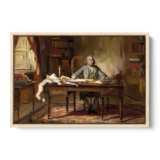Franklin Historic Charm - Oak Framed Canvas Wall Art - Front