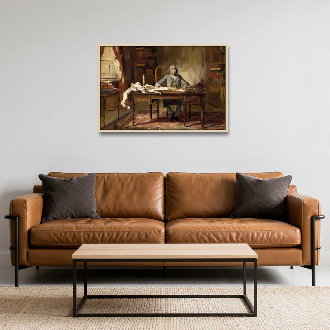 Franklin Historic Charm - Oak Framed Canvas Wall Art - Sofa - 36x24