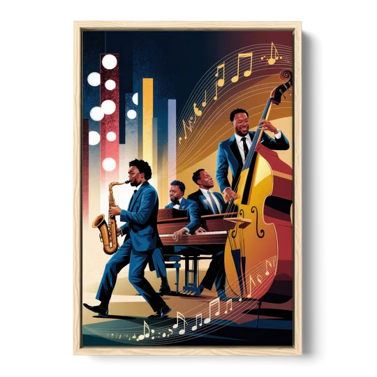Franklin Music Legacy - Oak Framed Canvas Wall Art - Front