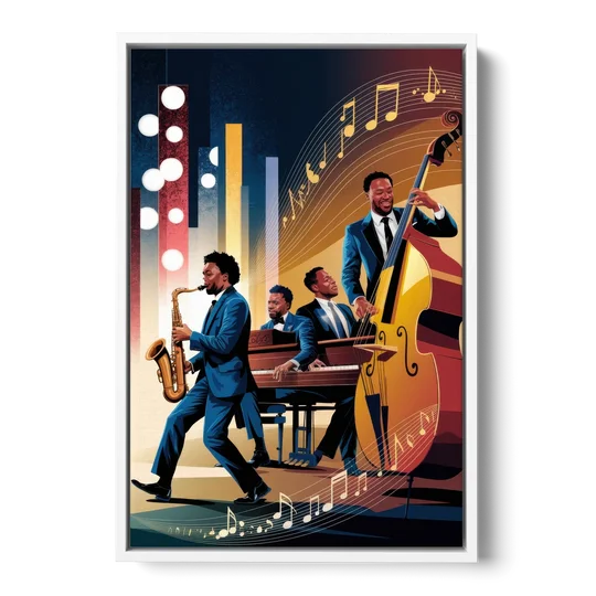Franklin Music Legacy - White Framed Canvas Wall Art - Front