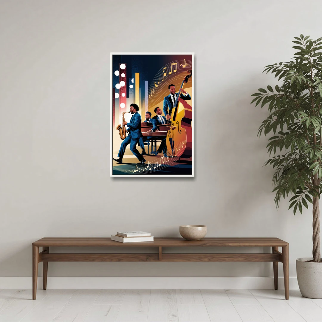 Franklin Music Legacy - White Framed Canvas Wall Art - Coffee Table - 24x36