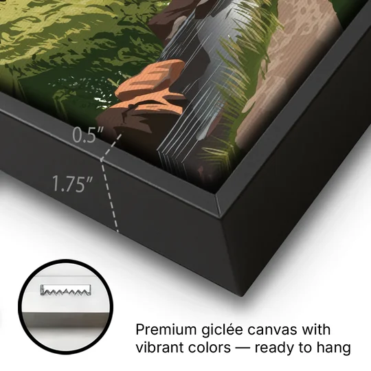 Franklin Nature Trails - Black Framed Canvas Wall Art - Gallery Wrap Corner