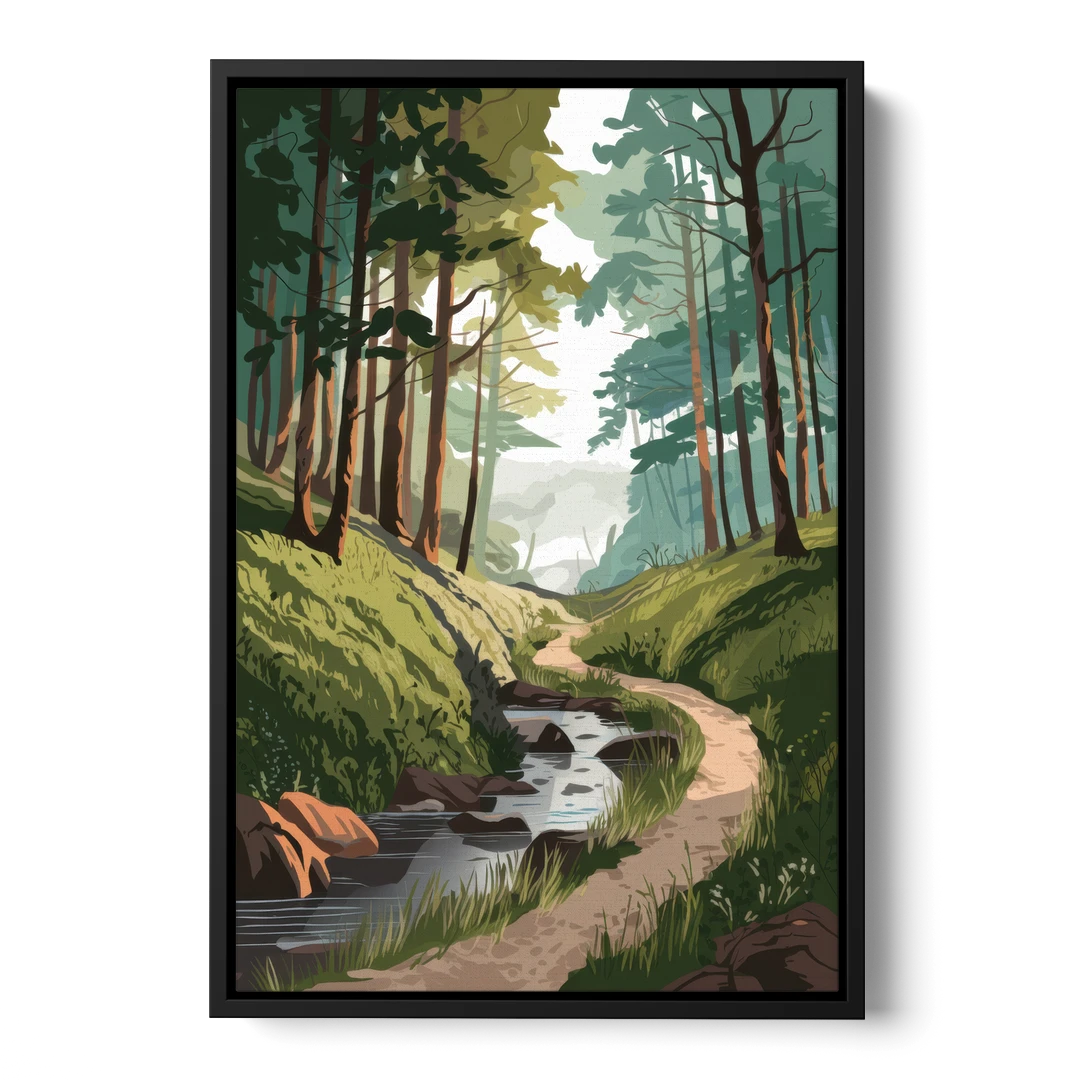 Franklin Nature Trails - Black Framed Canvas Wall Art - Front