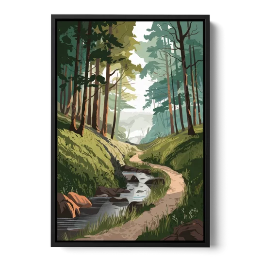Franklin Nature Trails - Black Framed Canvas Wall Art - Front