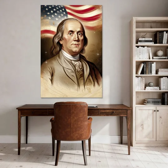 Franklin Patriotic Spirit - Canvas Wall Art - Office - 40x60