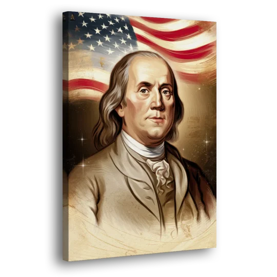 Franklin Patriotic Spirit - Canvas Wall Art - Side