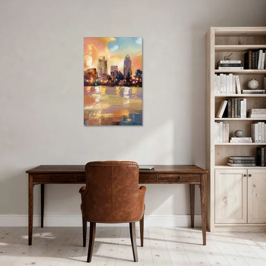 Franklin Skyline View - Canvas Wall Art - Office - 24x36
