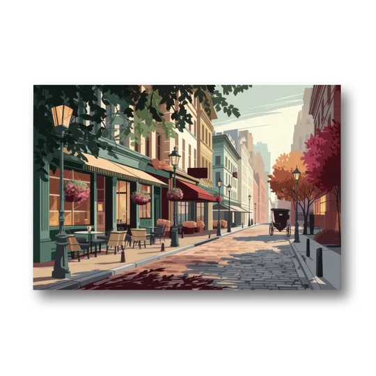 Franklin Vintage Streets - Canvas Wall Art - Front